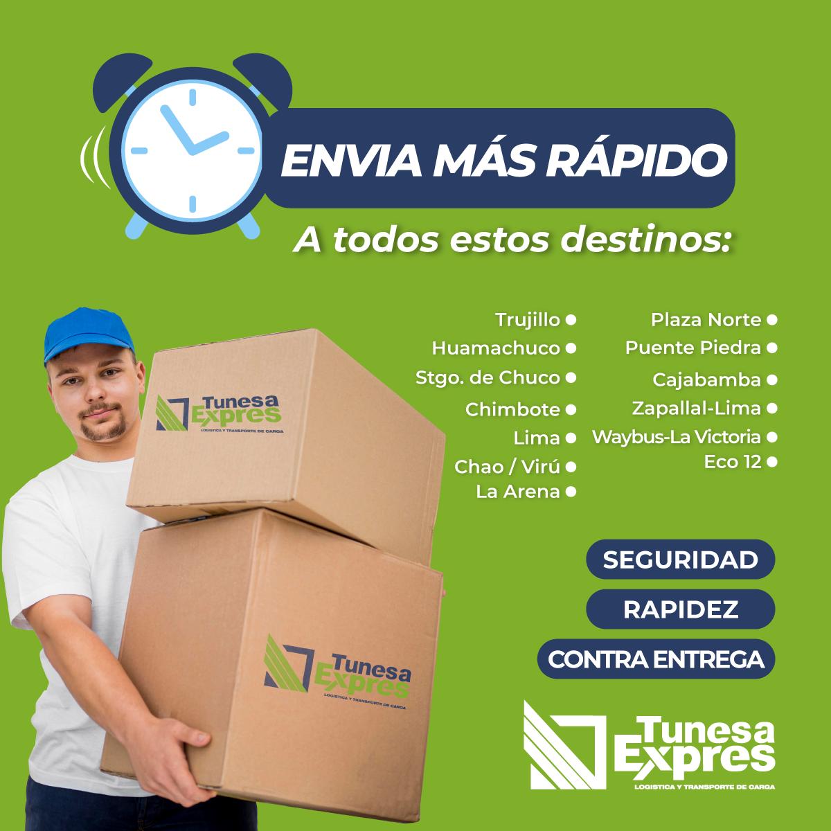 Envia más rápido con Tunesa Expres